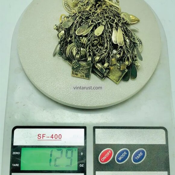 Ethnic Kuchi Tribal Necklace with Bells & Charms, Gypsy Choker Necklace - Picture 8 of 8